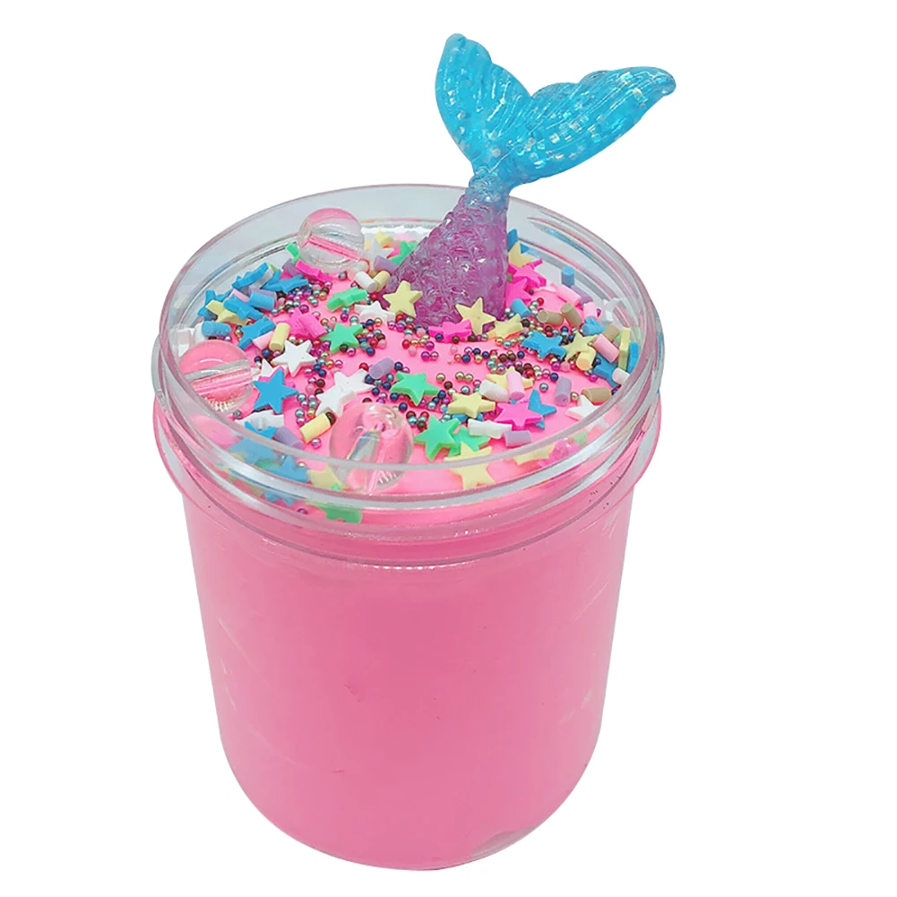 Слайм с кристаллами 120 мл мягкая глина русалка для снятия стресса игрушка