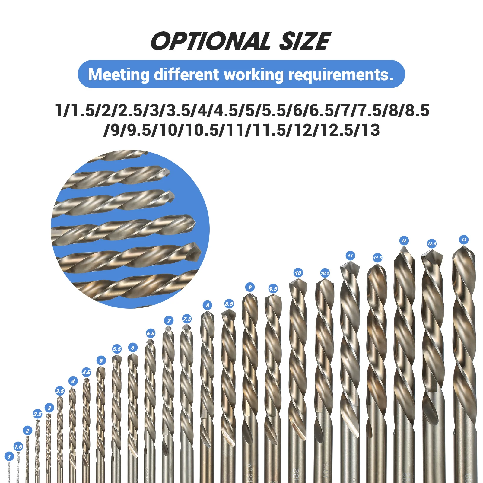 

KKmoon 13Pcs High-Speed Steel Drill Bit Hard Metal HSS Twist Bit Stainless Steel Drilling Twist Drill Set with Storage Case