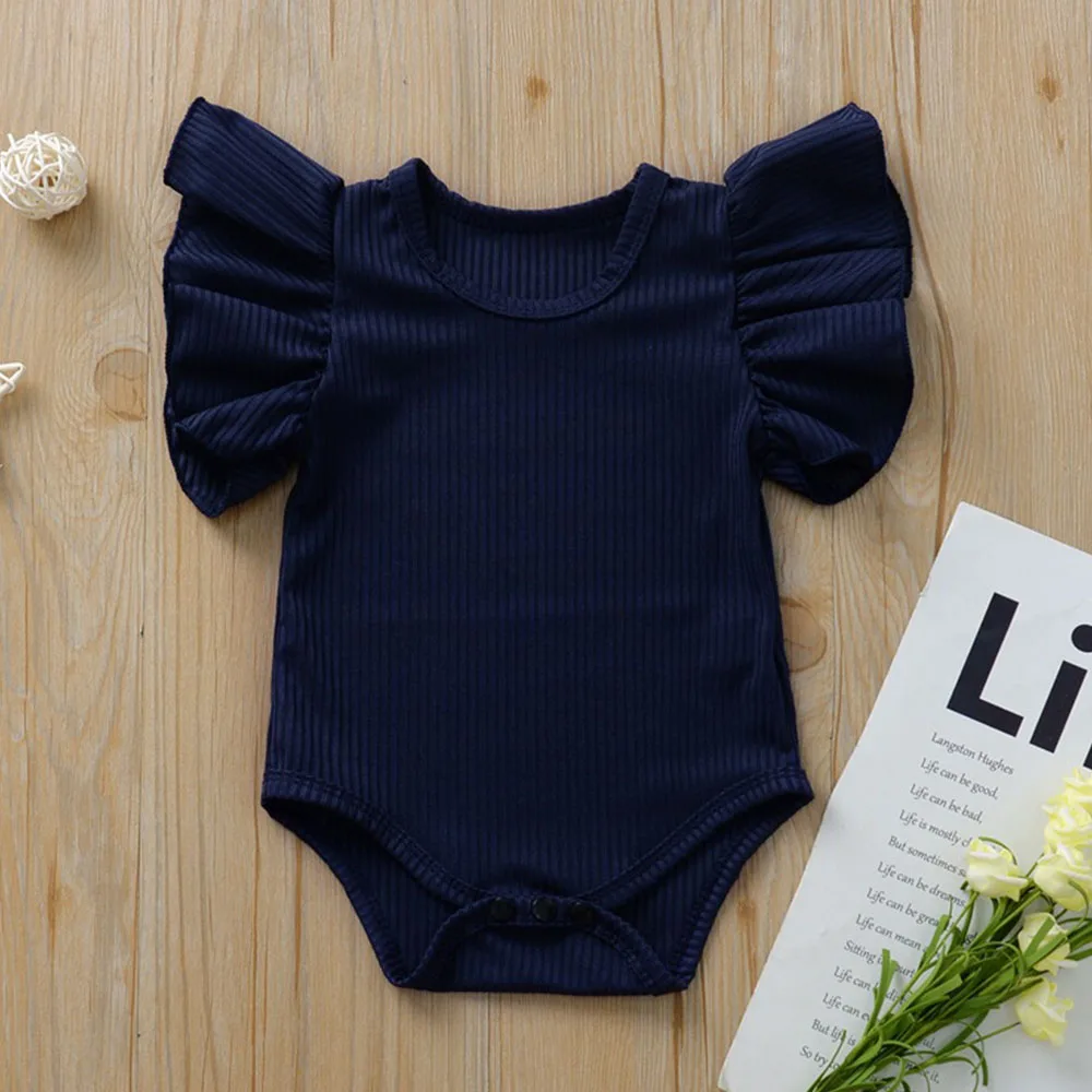 Комбинезон для маленьких девочек AmyaBaby однотонная летняя одежда младенцев