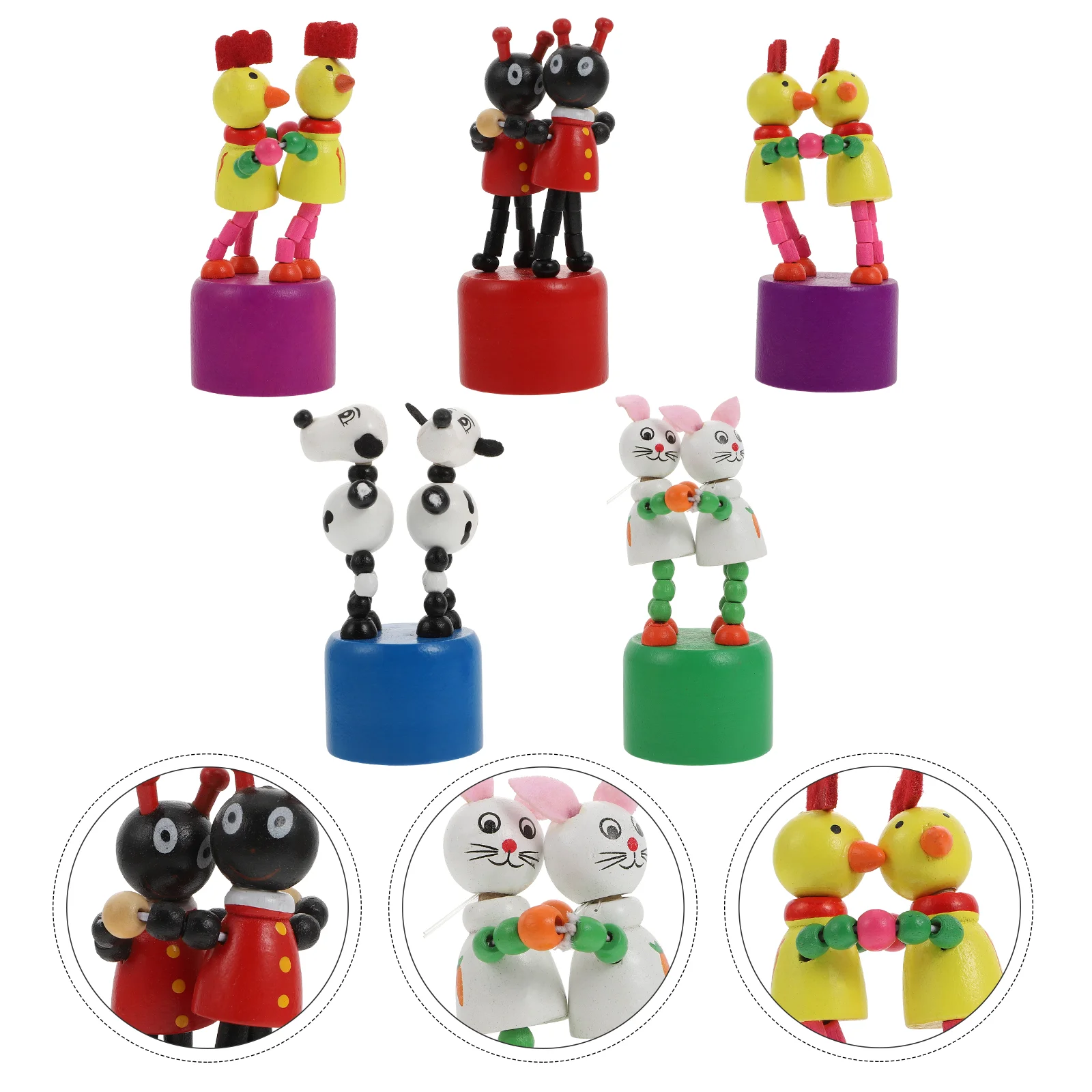 

5 шт., деревянные игрушки-животные