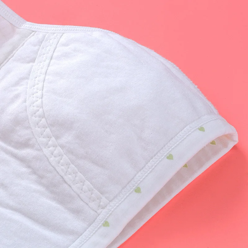 Хлопковый спортивный тренировочный бюстгальтер для девочек белое хлопковое