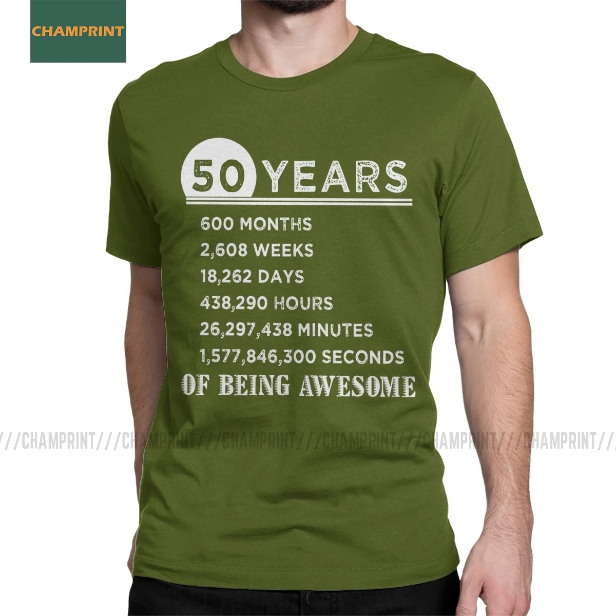 Мужская 50 лет удивительные 1970 футболки 50th подарки на день рождения 100% хлопковая