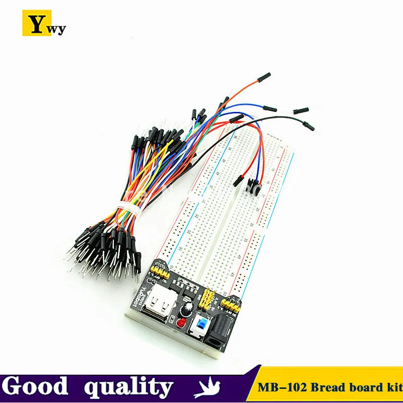 

MB102 Breadboard module+ MB-102 830 points Solderless Prototype Bread board kit + 65 Flexible wires free shipping
