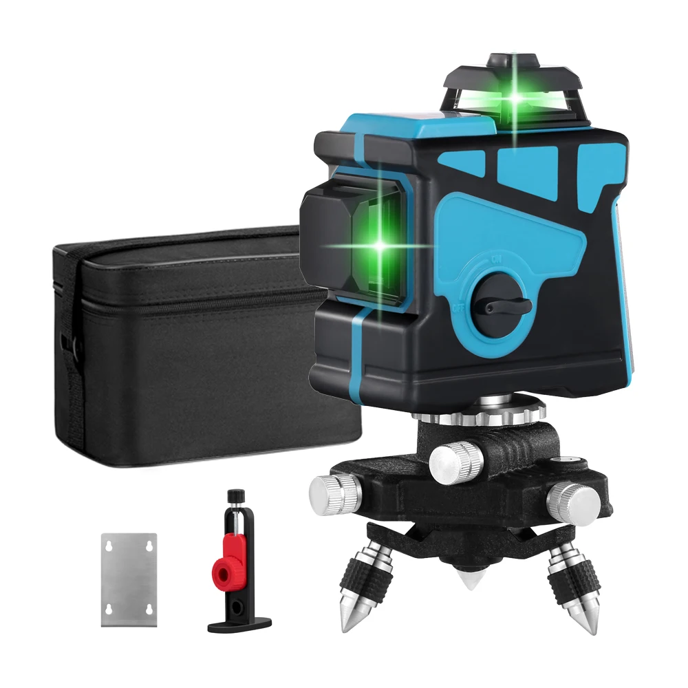 SET2 ALLSOME лазерный уровень 12 линий 3D Зеленый уровень самонивелирующийся 360 градусов горизонтальный и вертикальный крест супер мощный лазерный уровень - Цвет: SET2