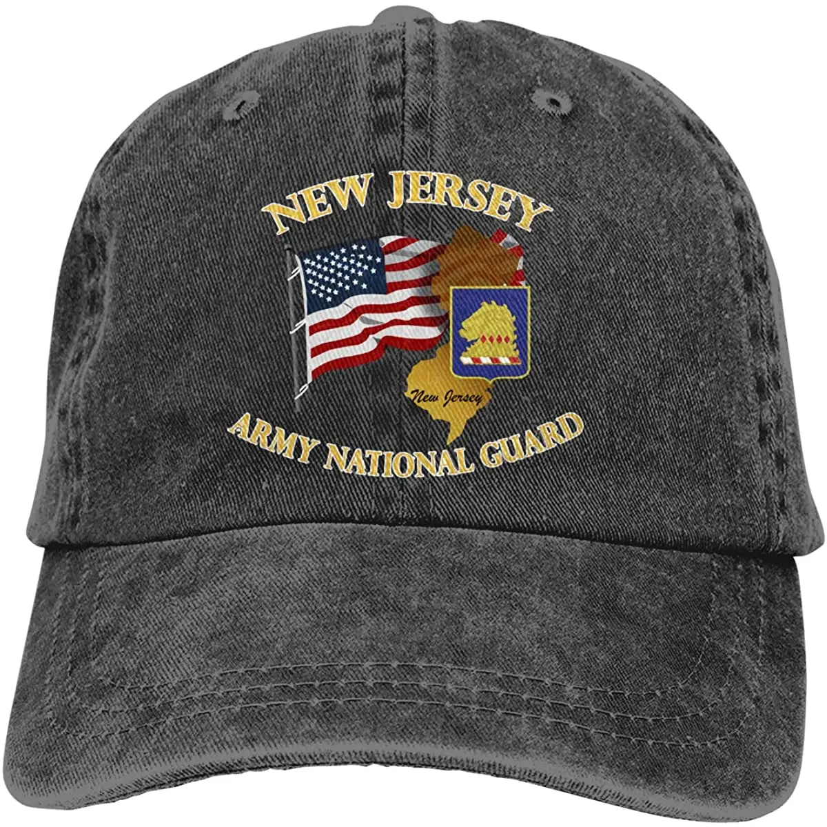 

ARNG DUIARNG New Jersey W Flag Adjustable Baseball Caps Denim Hats Cowboy Sport Outdoor