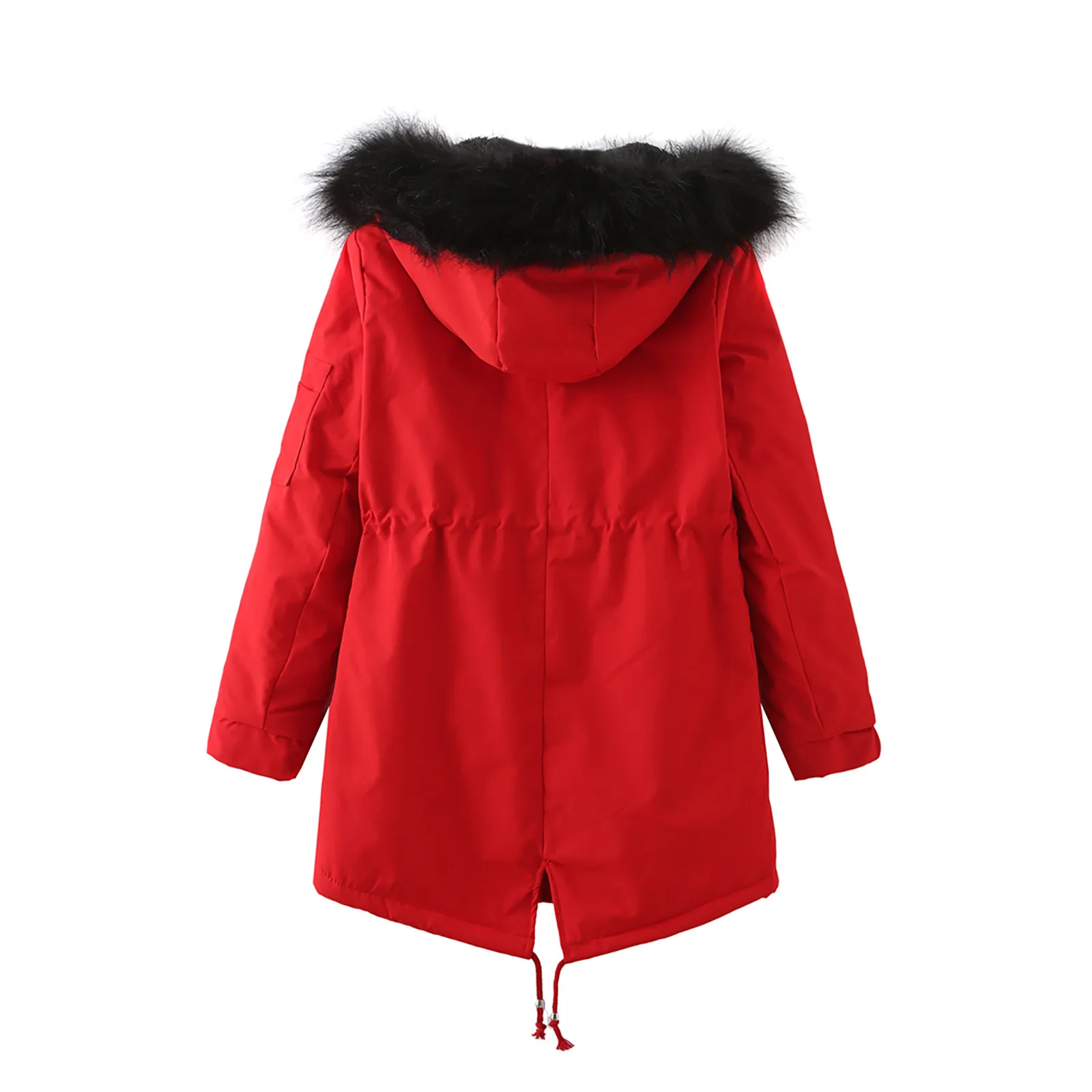 

2020 Women's Winter Long Thickening And Velvet Keeping Warm Casual Coat With Hat Long Thicken Fur Lining Hooded Parka Jacket