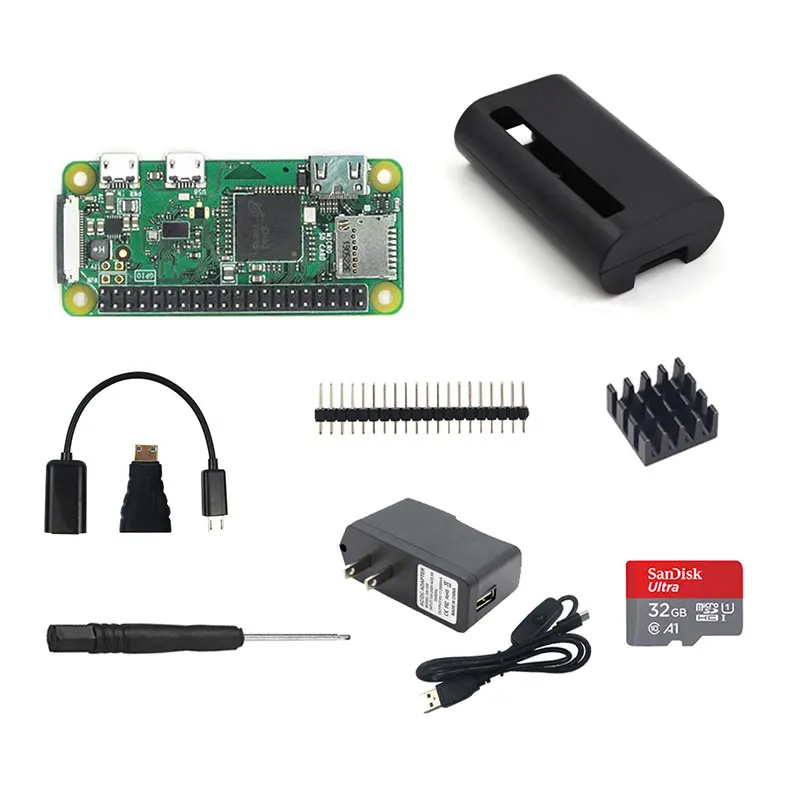 Raspberry Pi zero WH комплект для начинающих W + карта 32 ГБ адаптер питания Корпус из