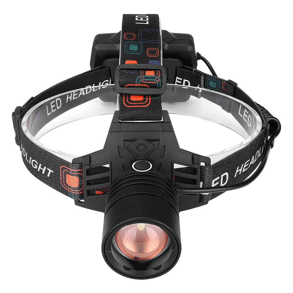 Светодиодный налобный фонарь T6 для рыбалки 3 режима масштабируемая лампа