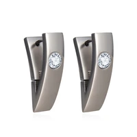 g23 titanium hoop earrings for sensitive earshypoallergenic huggies earrings for men women with bezel setting cubic zirconia