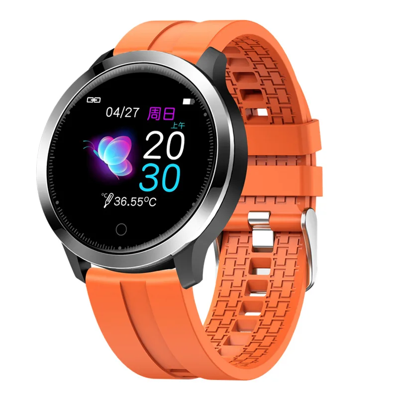 

F68 смарт-браслет для измерения температуры тела, водонепроницаемый счетчик шагов, пульсометр, кислород, измерение кровяного давления, темпе...