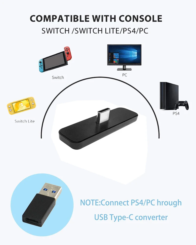 Bluetooth адаптер 5 0 для Nintendo Switch/Lite/PS4/ Transmitter игровые аудиоаксессуары с разъемом USB Type