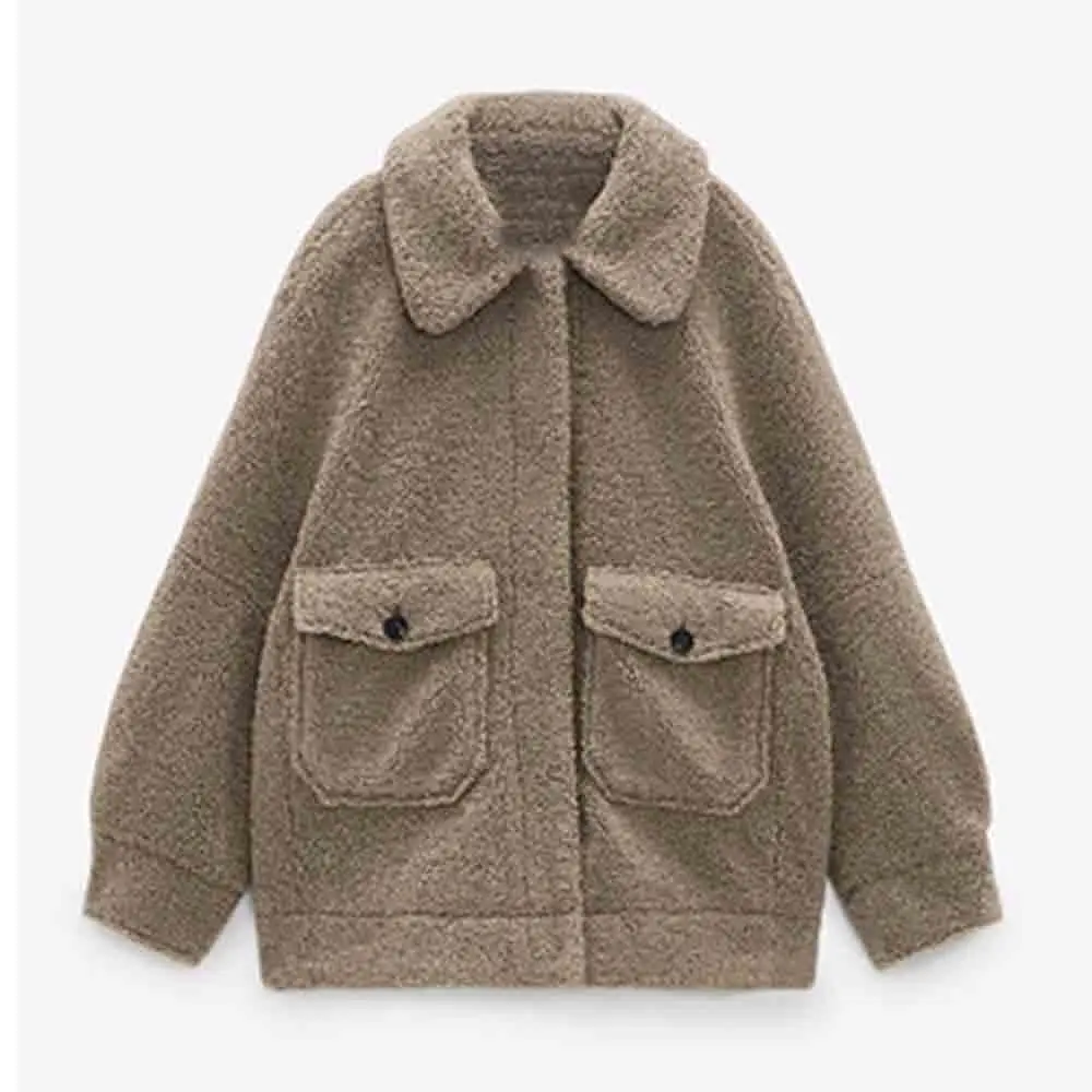 

DiYiG WOMAN 2021 autumn and winter new women's clothing British style lamb wool fleece-fleece artificial fur jacket