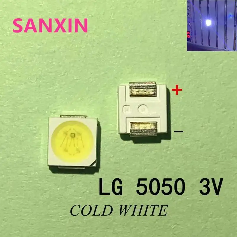 Оригинальные светодиодсветодиодный лампы LG Innotek SMD 100 3 в 1 Вт холодного белого