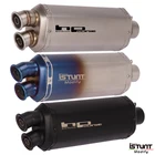 Универсальный глушитель для выхлопной трубы мотоцикла HP 51 мм, глушитель с двойным отверстием для F750GS F850GS R1200GS Tiger 900 ADV