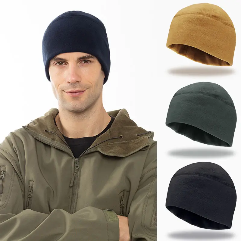 

New Hat men winter plus cashmere mountaineering riding outdoor warm and windproof men's hat Marine Corps tactical fleece hat2021