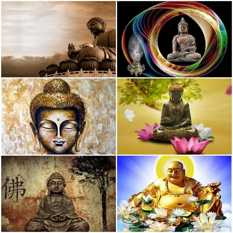 

CHENISTORY Paint By Number Figure Of The Buddha HandPainted Paintings Art Drawing On Canvas Gift Diy 40x50cm Portrait Kits Home