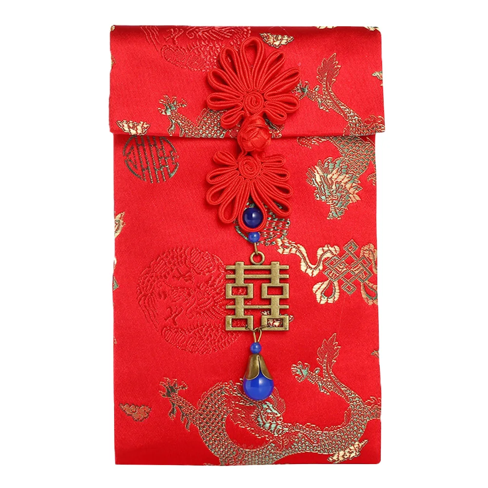 

2020 Thickened Brocade Wedding Birthday Red Envelopes Money Pocket Lucky Traditional Chinese New Year Tassel Housewarming