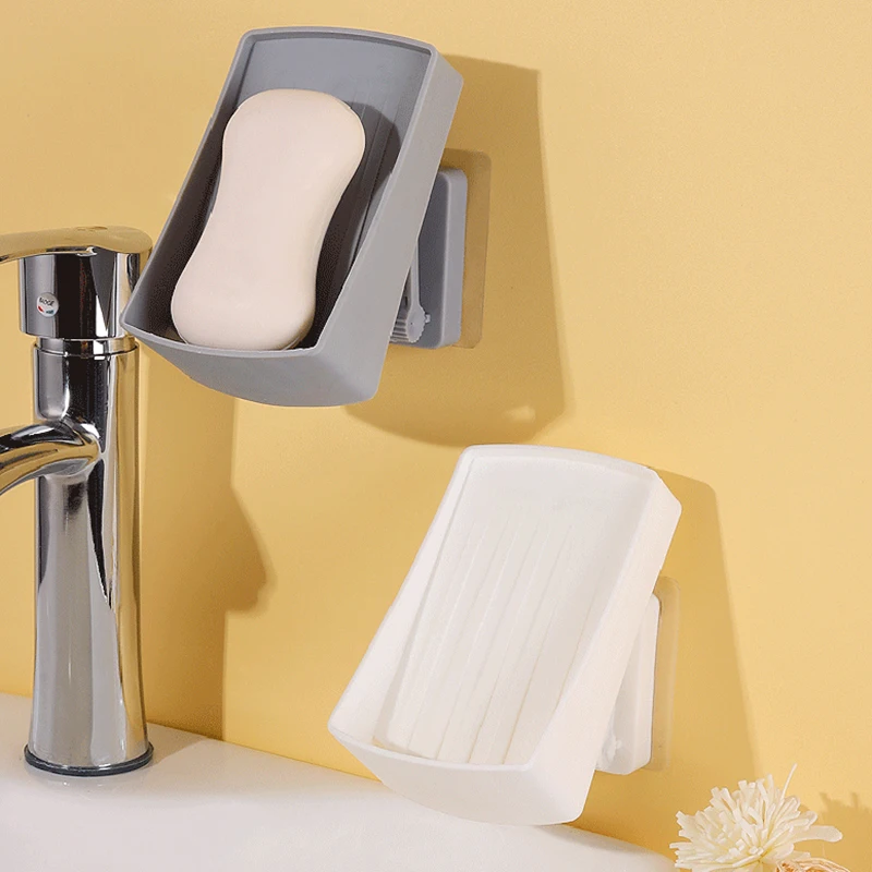 

Wall-mounted Pasting Soap Holder Anti-moisture Collapse Drainage Fast Drying Clear Soap Holder Box Stand For Bathroom And Shower