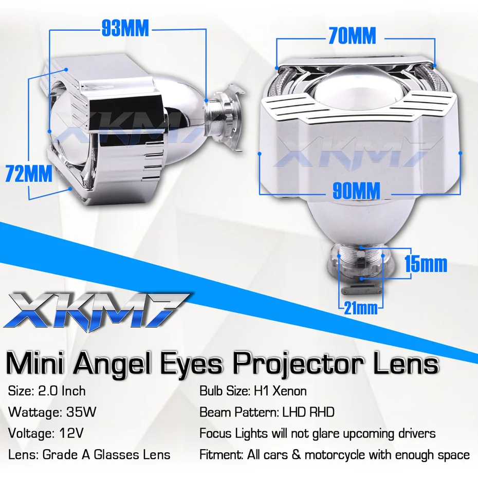 Линзы для фар Mini 2,0 angel eyes Bi-xenon объектив H1 HID проектор светодиодный Halo комплект для H4 H7 автомобильные фары аксессуары для модификации DIY
