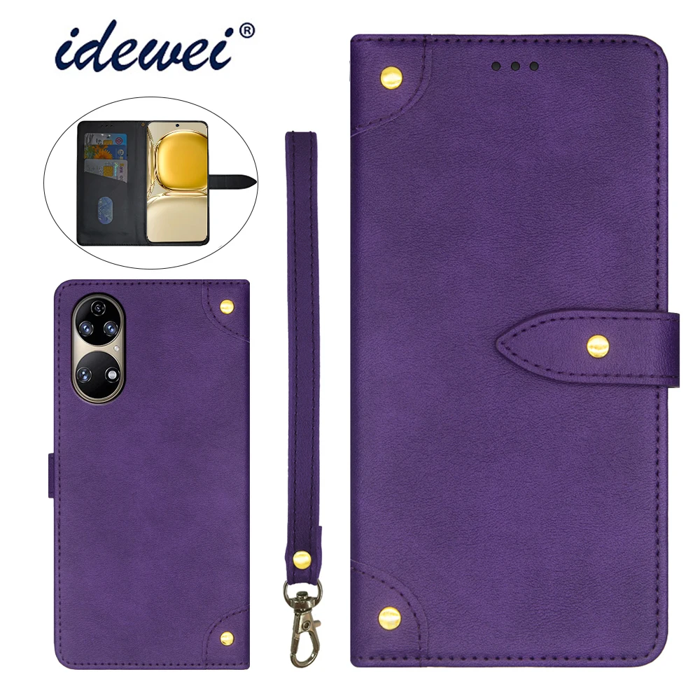 

Кожаный чехол для Huawei P50 мобильный телефон case fold bracket function