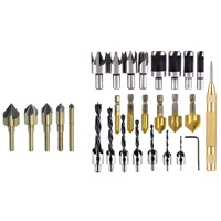 5 pieces 82 degrees countersink drill bit 5 flute chamfering cutter hand tool with 23 woodworking chamfer drilling tool