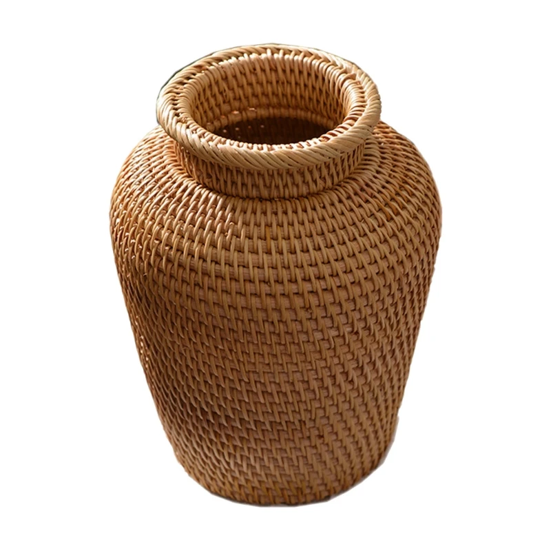 

Autumn Rattan Woven Vase Art Vase Fashion Tabletop Decoration Plants Flower Pot Faddish Home Gardening Supplies Flower E7CC