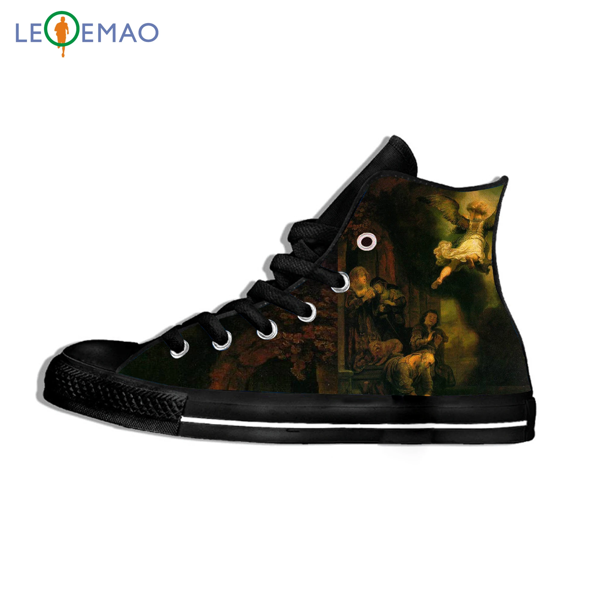 

Custom Logo Image Printing Sneakers Shoes Hot Sales Famous Painter Embrandt Comfortable Walking Canvas Zapatos De Mujer Outdoor