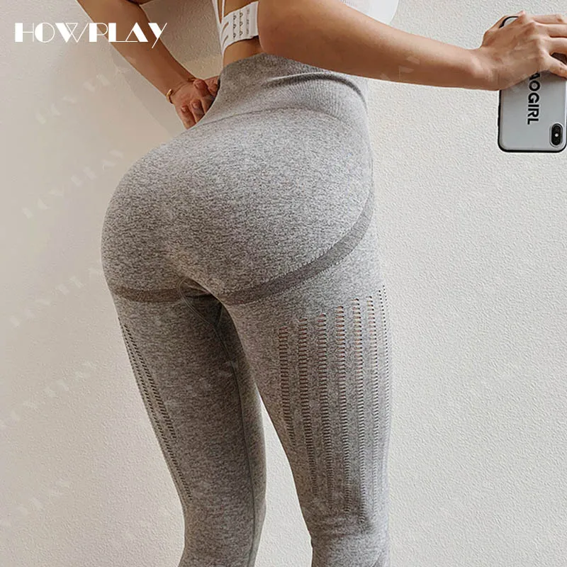Штаны для йоги высокая талия Бесшовные Сексуальные Спортивные Леггинсы фитнеса