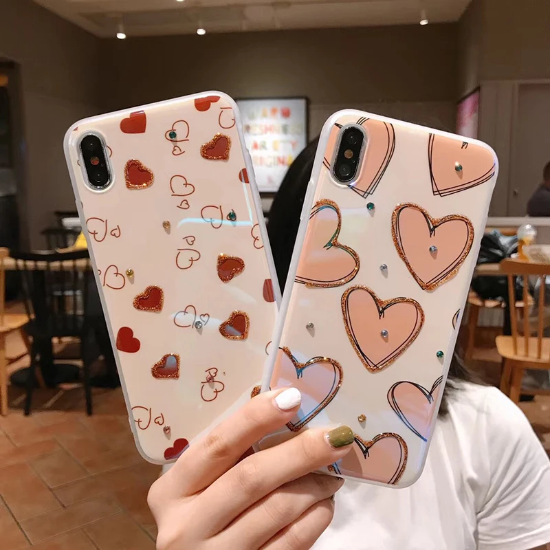 Блестящие чехлы с бриллиантами для huawei P30 P20 Pro Mate20 Pro Classic love, мягкий чехол для Honor 20 Pro Nova 3 4 5, задние чехлы