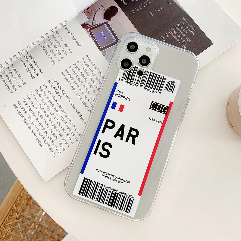hot luxury city boarding pass pairs toronto berlin cancun label phone case for iphone 13 12 11 pro max 6 7 8 x xs xr plus cover free global shipping