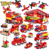414pcs city fire station building blocks sets truck firefighter plane brinquedos hobbies bricks educational toys for children