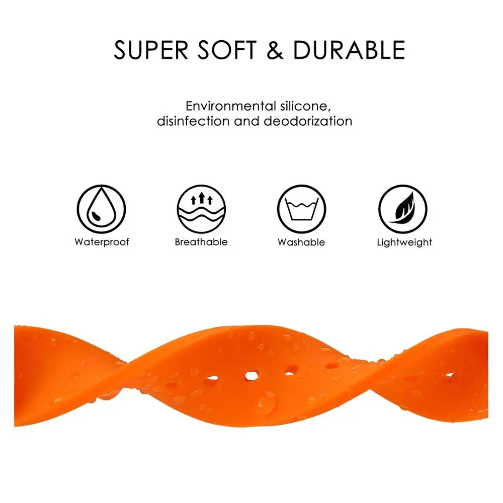 Anbeer  Rubber Watch Strap 18mm 20mm 22mm 24mm Silicone Replacement Band,Black Orange Blue Yellow Bracelet for Men Women Boys