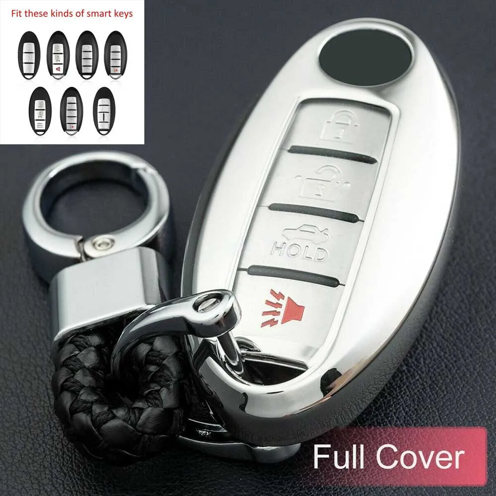 

Car Key Chain Ring Cover Fob Case For Nissan Rogue Sport Qashqai Altima Sentra For 2016-2019 Infiniti Q30