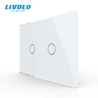 Настенный сенсорный выключатель LIVOLO со стеклянной панелью, 110-220 В переменного тока