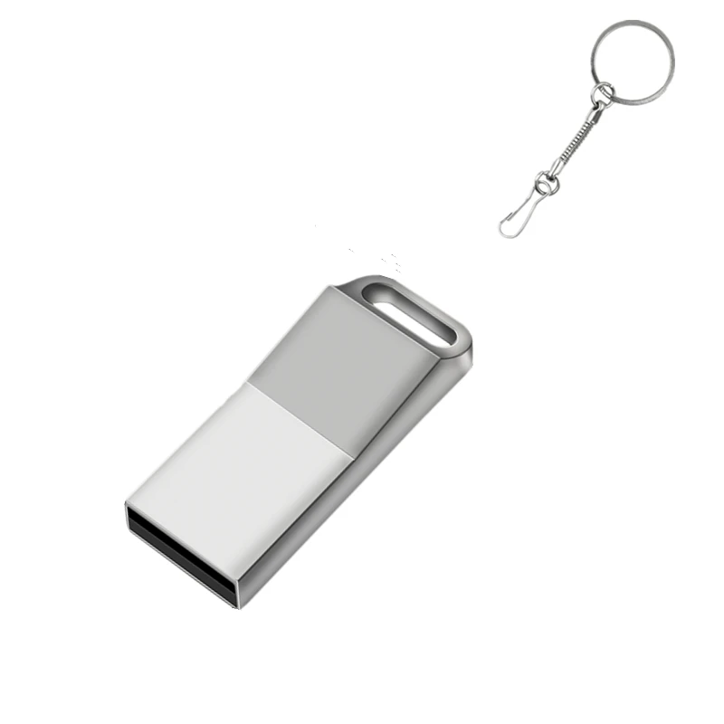 USB флеш накопитель из нержавеющей стали на 128 ГБ 16 32 64 usb флешка с брелоком|USB