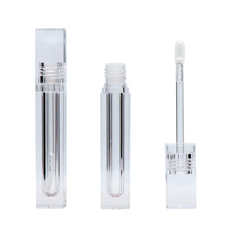 

4/5.5ml Clear Lip Gloss Wand Tubes DIY Empty Round/square Lipgloss Tube Refillable Vials Sample Cosmetic Dispenser Bottle
