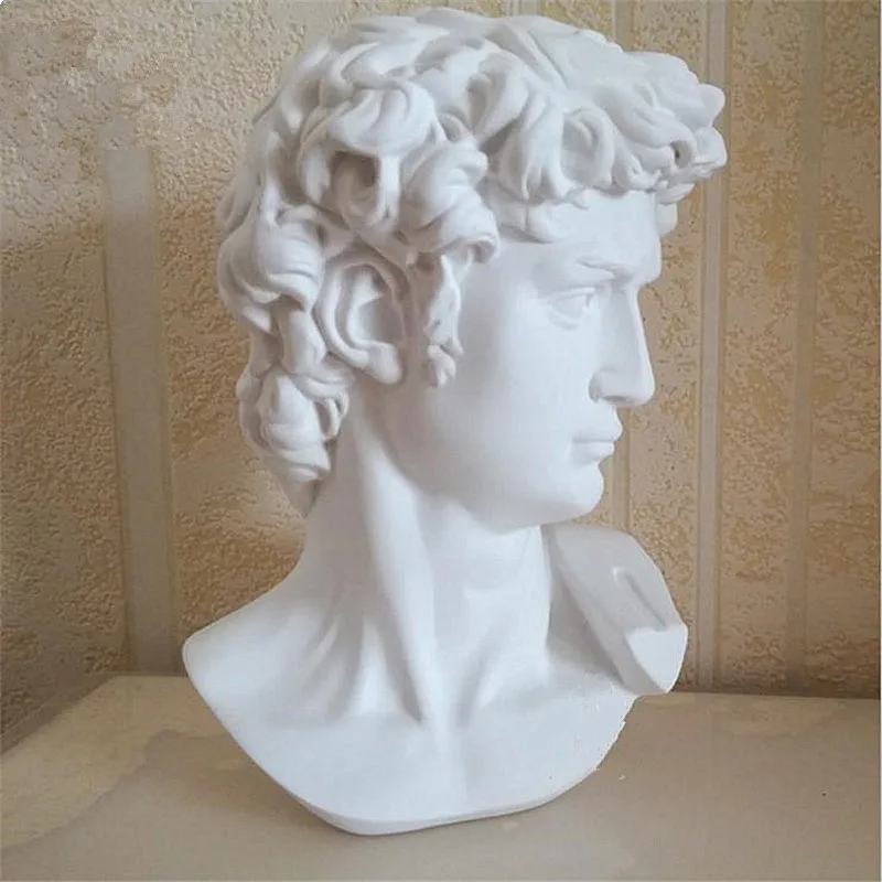 15 см Дэвид статуя головные портреты мини гипса Микеланджело украшение дома Смола