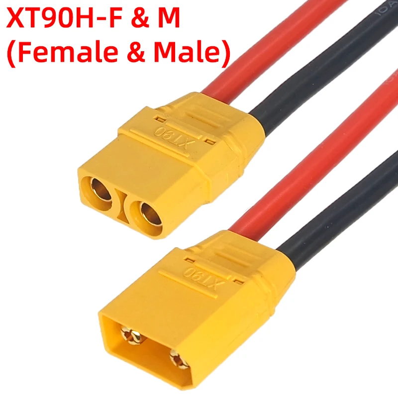 10/20/30/40/50CM UAV Wire Harness Accessories Amass XT90 Male and Female Plug With 12AWG/10AWG Silicone Flexible Cord Connector