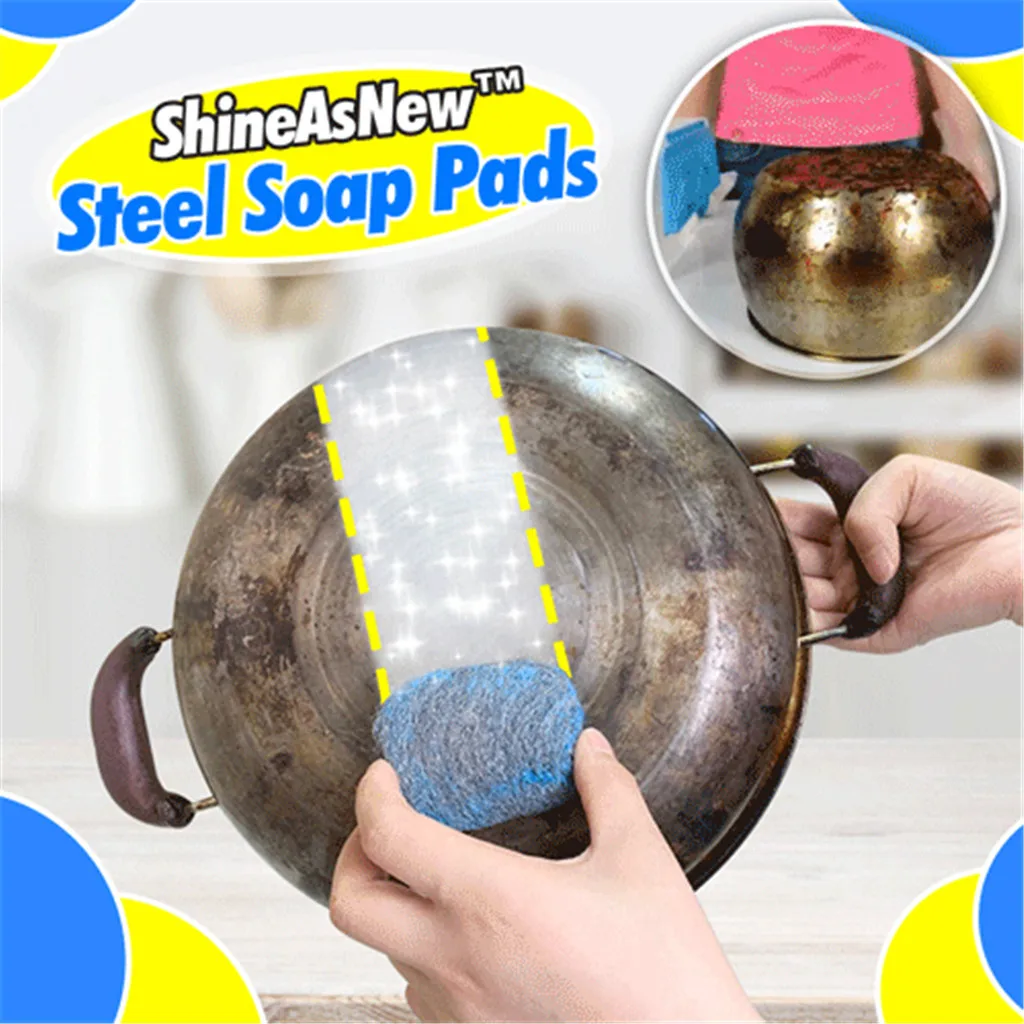 10 шт. многофункциональные стальные мыльные подушечки очищают от блестящего мыла