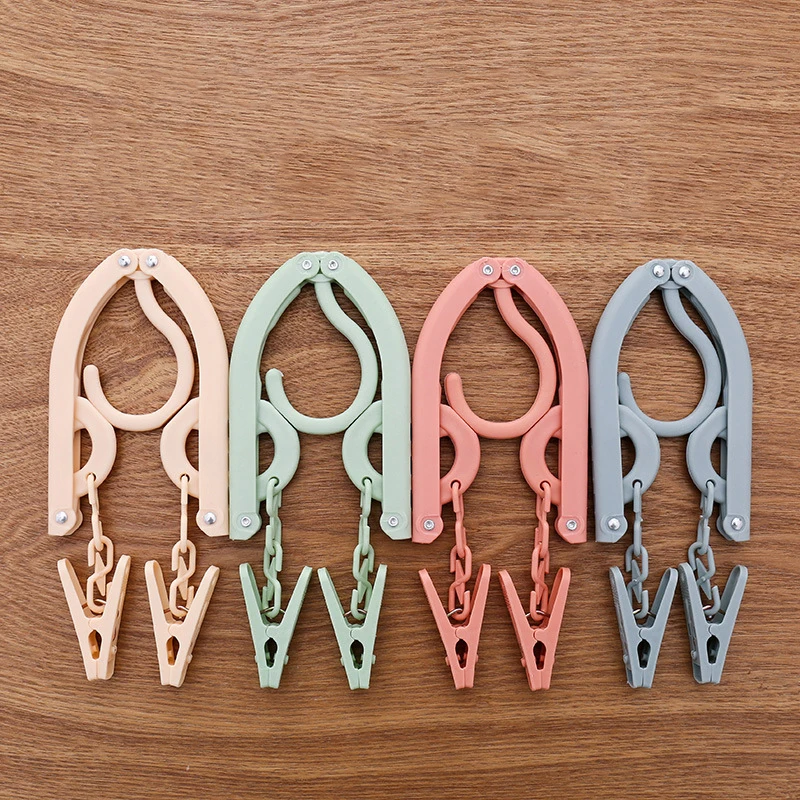 Дорожная складная вешалка с зажимом сушилка Бытовая противоскользящая одежда