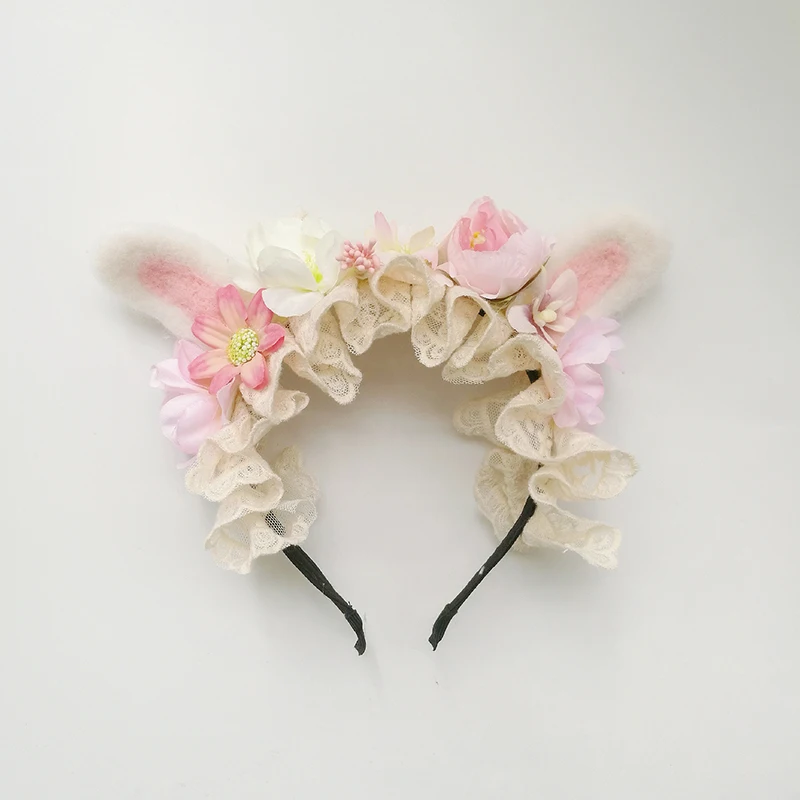 Повязка на голову в стиле &quotЛолита&quot &quotцветок кролик&quot милая Универсальная