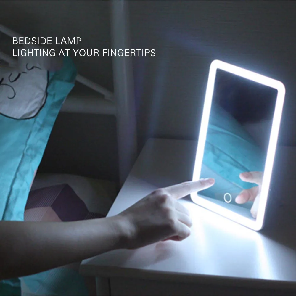 Зеркало для макияжа светодиодный сенсорный экран Настольный макияж портативный