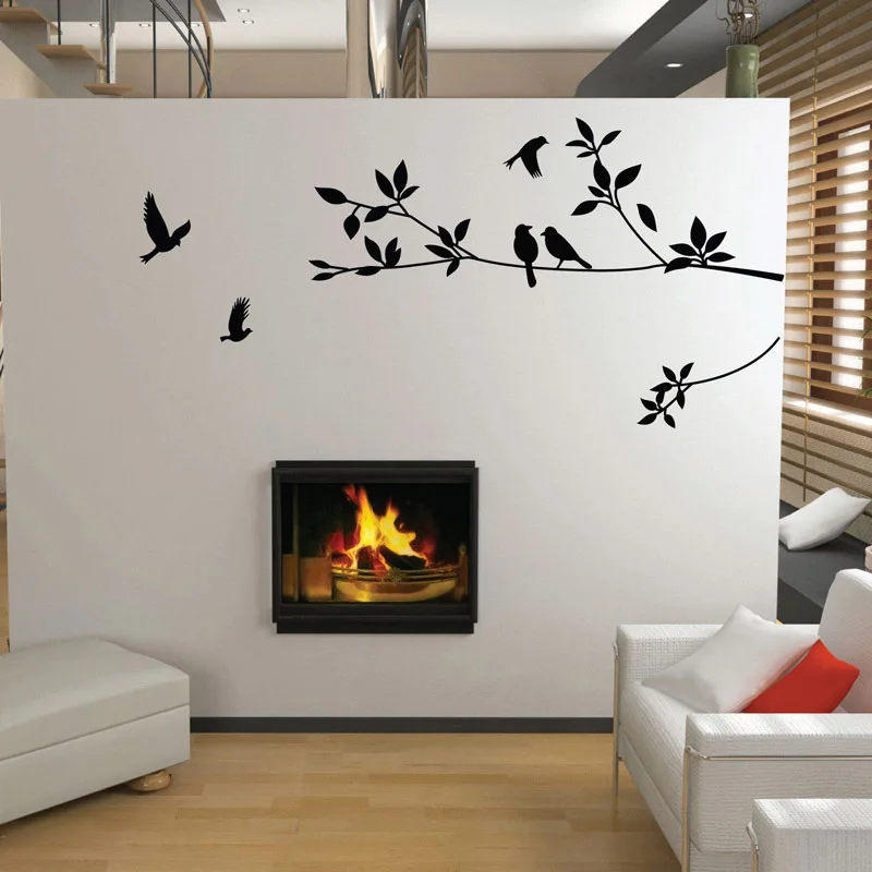 

Fashion Wall Stickers Tree and Bird Vinyl Adhesive Decorations Home Decoration Stickers