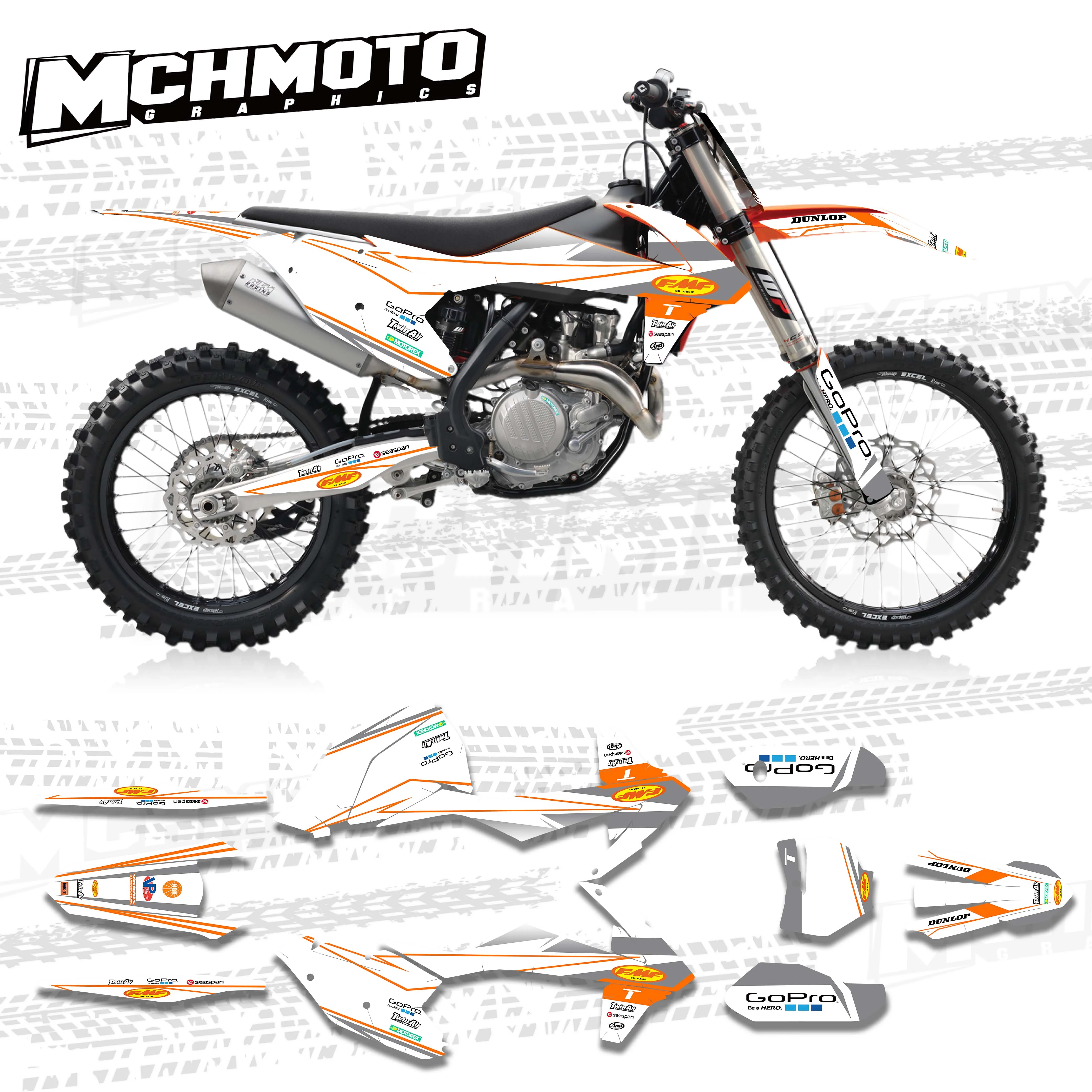 

MCHMFG for KTM 125 250 300 350 450 SX SXF 2016 2017 2018 EXC EXCF SXF 2017 2018 2019 Graphics Backgrounds Stickers Kit Decal