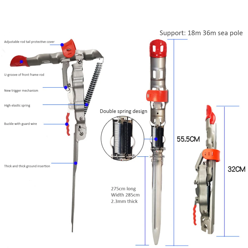 

Automatic Double Spring Angle Fishing Pole Foldable Anti-Rust Steel Fishing Pole Holder Sea Rod Fishing Tackle Supplies