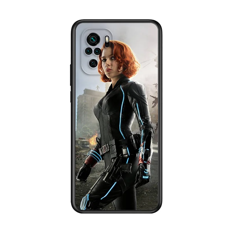 

Marvel Avengers Super Hero Black Widow For Xiaomi Redmi Note 10S 10 9T 9S 9 8T 8 7S 7 6 5A 5 4X 4 Pro Max 5G Black Phone Case