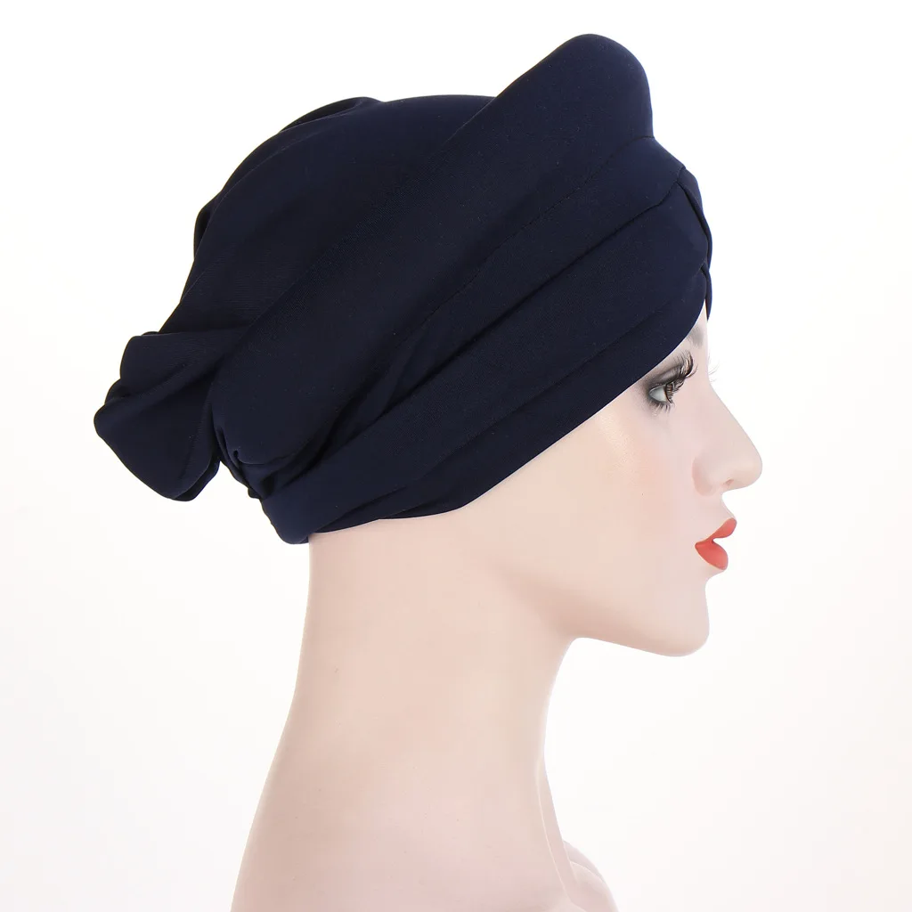

New Solid color forehead cross hijab bonnet muslim woman wrap head scarf turban hat ready to wear Inner hijabs Arab headdress