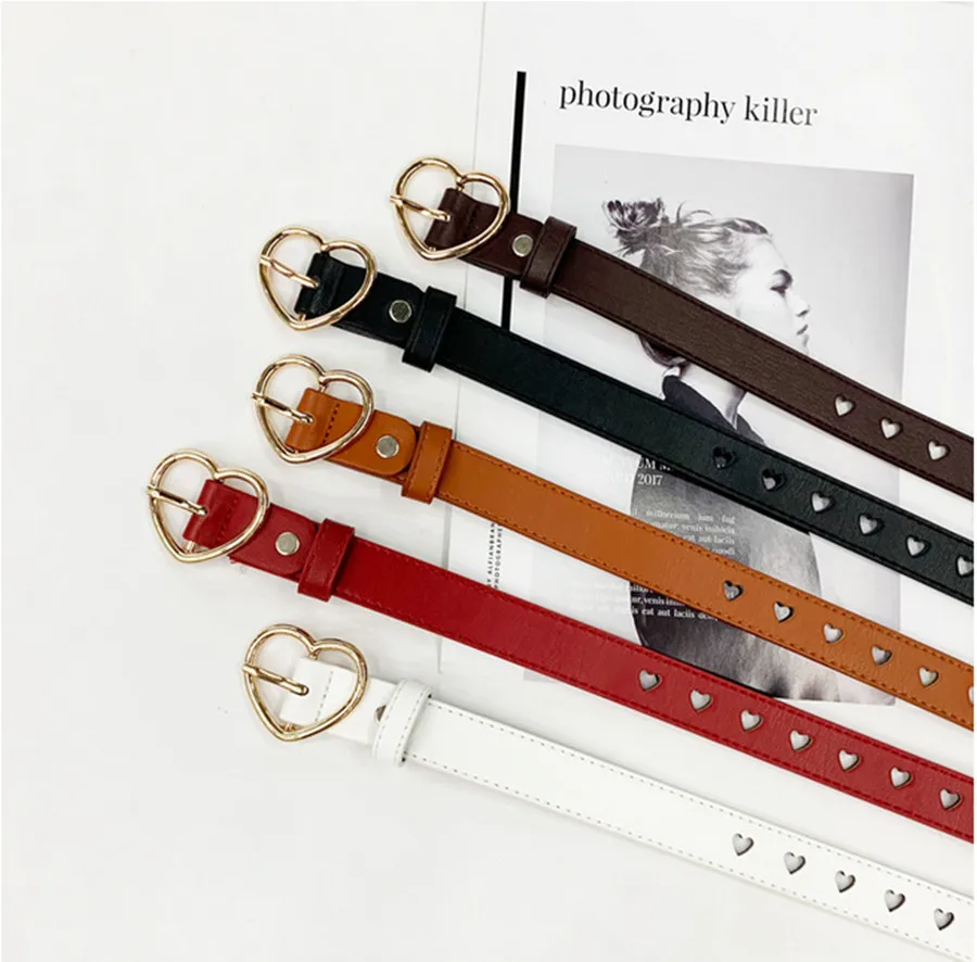 Ремень с пряжкой Женский Модный Повседневный Ретро пояс сердечком аксессуар для