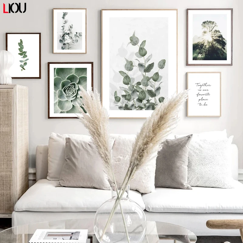 Зеленое растение Агава кактус Абстрактная Геометрия линия настенный