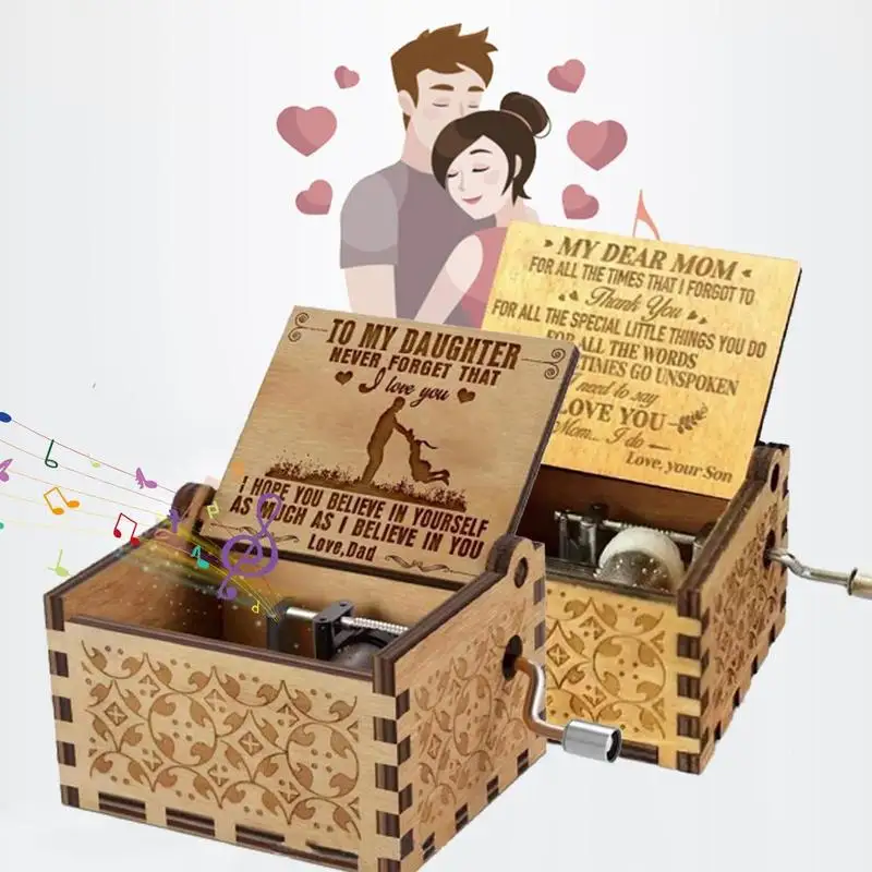 Деревянная музыкальная шкатулка ручной работы в античном стиле подарок маме